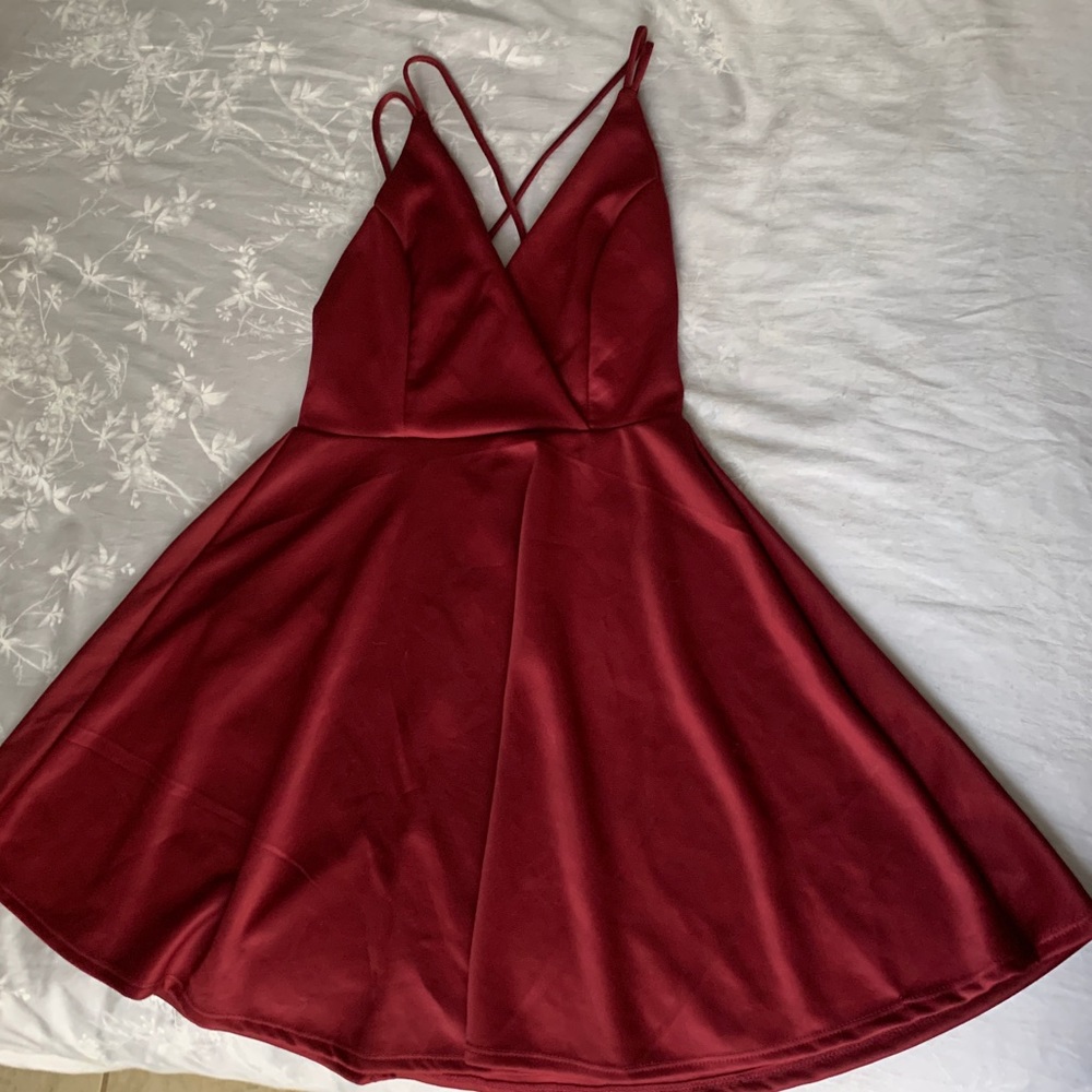 Red Maroon open backdress!CharoltteRUSSE!! Size L!